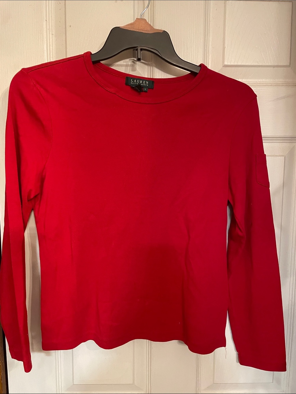 Lauren Ralph Lauren Bright Red Long Sleeve Crewneck Top
